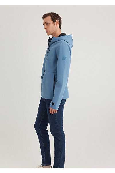 Mavi Kapüşonlu Mavi Ceket Slim Fit / Dar Kesim 0110351-70744