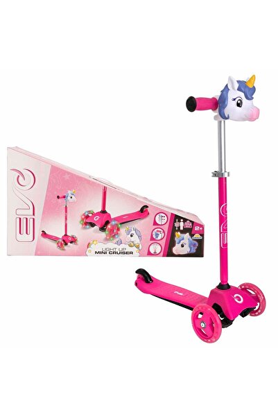 Feyza Oyuncak 3 Tekerlekli Unicorn Işıklı Pembe Kız Çocuk Scooter - 35 Kg - Evo