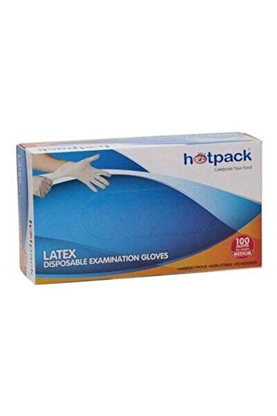 HALAMODO 100-Pieces Powder Free Latex Gloves White Medium