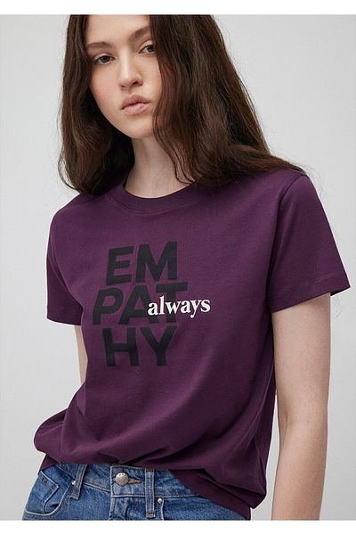 Mavi Purple Slim Fit Printed T-Shirt - 1612632 -70635