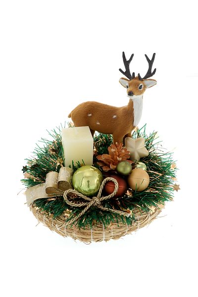 GiftExpress Christmas Arrangement with Brown Reindeer