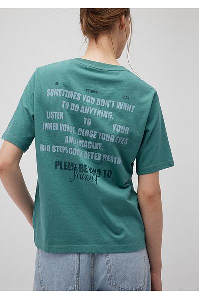 Mavi Tricou verde cu imprimeu pe spate cu croiala normală - 1612608 -71702