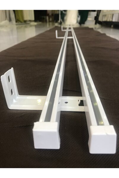 özdeğer home 300 cm duvara montaj ikili perde rayı alüminyum korniş