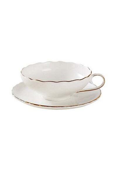 HALAMODO 3- Piece Fine Ceramic Coffee Cup Set White