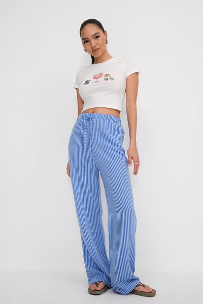 Addax Pantaloni cu picioare late în dungi PN3545