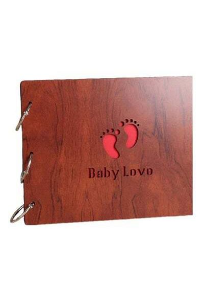 HALAMODO Wooden Cover Photo Album Brown/Red 29x29cm