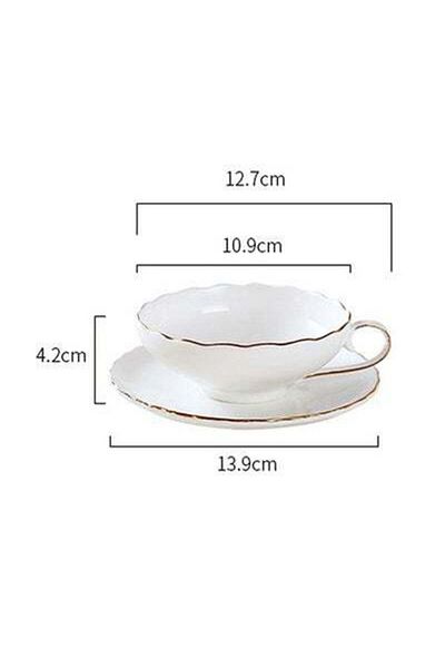 HALAMODO 3- Piece Fine Ceramic Coffee Cup Set White