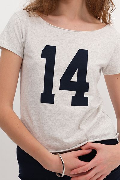 Addax Boat Neck Printed T-Shirt P1718