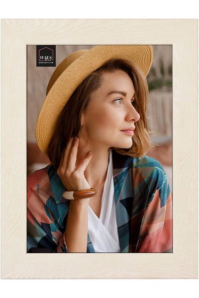 HAES DECO rama foto clasica, plastic/sticla/MDF, crem, 15,8 x 21 x 1,4 cm