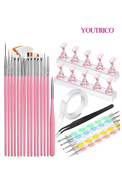 Youtrico مجموعة أقلام فن الأظافر وأدوات مانيكير مكونة من 23 قطعة