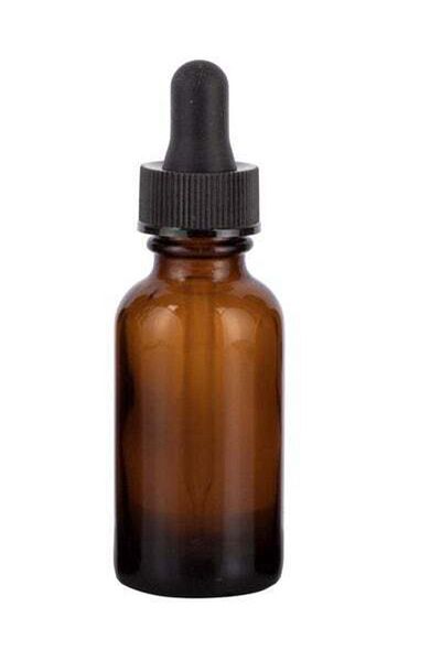 HALAMODO 4-Piece Amber Glass Boston Dropper Bottle Set Brown/Black