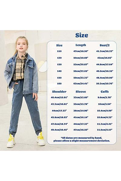 Balipig Jachetă de blugi pentru copii, bumbac/poliester, albastru, 130, 5-6 ani