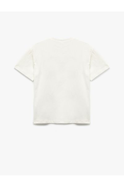 Koton Cotton Bow Printed Crew Neck Short Sleeve T-Shirt