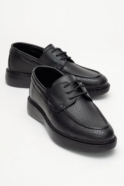 depderi Genuine Leather, Thick Sole, Perforated, Summer Men's Inner Outer Leather Shoes