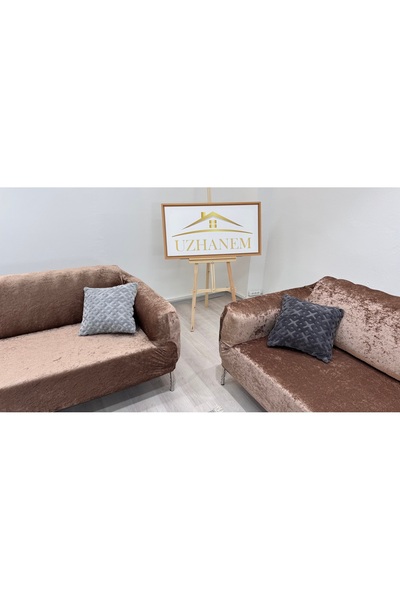 uzhanem Чохол для дивана, комплект чохлів з оксамиту 3.3.1.1 Чохол для дивана, не залишає плям