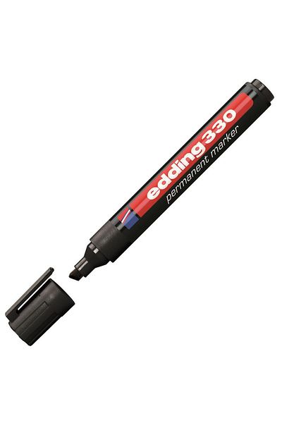 Edding 330 Parcel Pen Permanent with Cut Tip 10 Pieces - Black