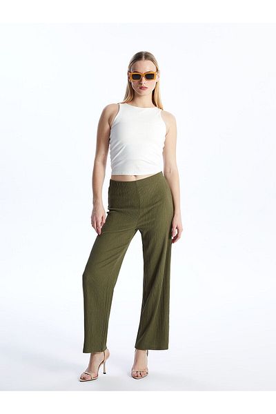 LC Waikiki Pantaloni drepti pentru femei cu talie elastică