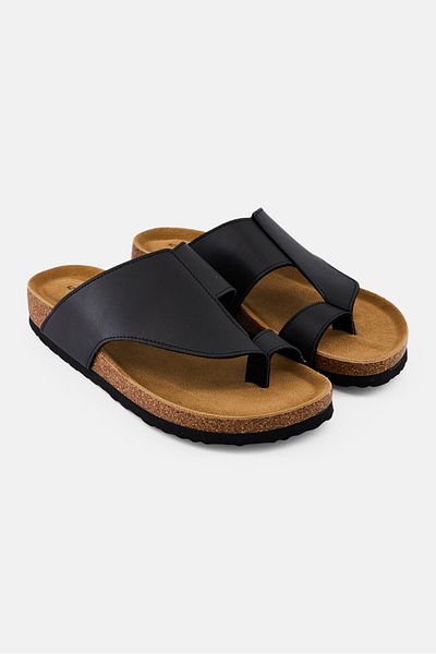 Algspar Men Slip On Cork Sandals, Dark Grey