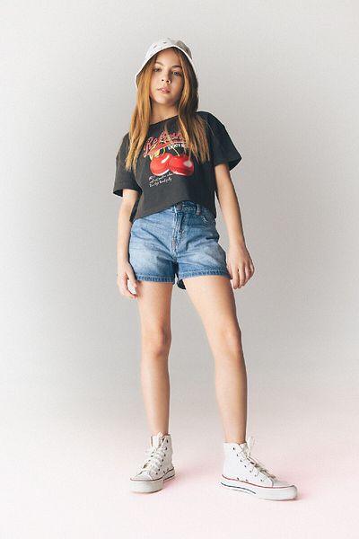 DeFacto Girl's Crew Neck Printed Short Sleeve T-Shirt E0384A825Sm