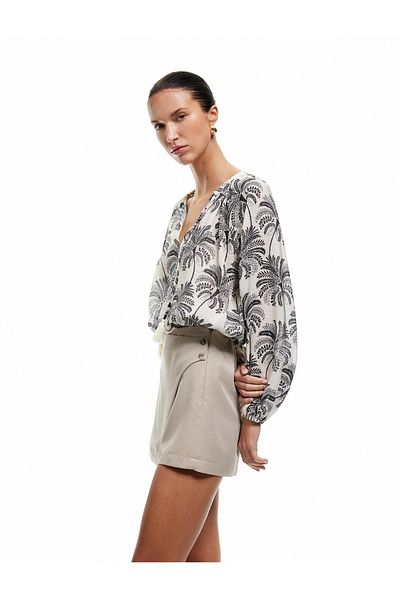 Koton Μίνι σορτς με διπλό στήθος Modal Fabric με κουμπιά