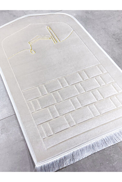 AYHANHOME Minimal Kaaba Patterned Orthopedic Knee Pain-Free Sponge Gift Dowry Purse Fringed Bag Prayer Rug