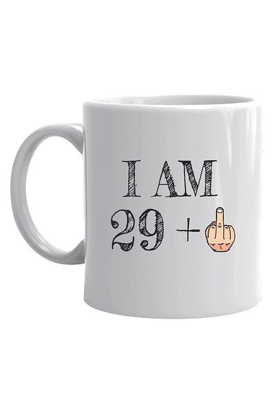 OEM Cana albă personalizată cu mesaj 29+, INOVATIX®. 330 ml