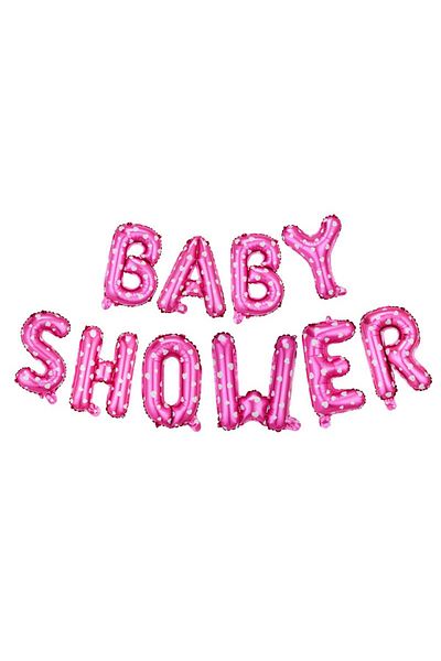 Flippy Baloane Baby Shower, Flippy, Litere de 40 cm, Baloane Party, Pai Ata si Adeziv Incluse, Roz