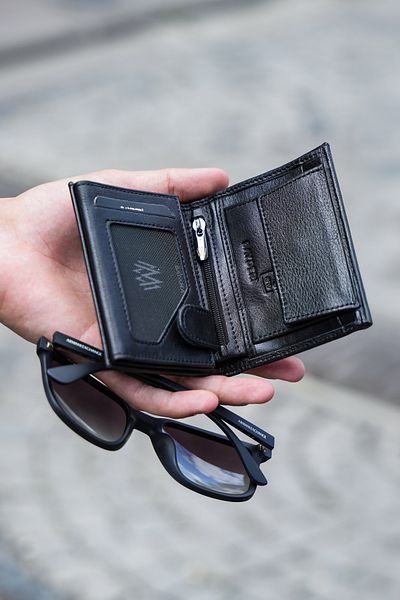 BAYDERİ Ανδρικό πορτοφόλι Luna από γνήσιο δέρμα Rfid Protect Polite με Χρήσιμο Θήκη νομισμάτων