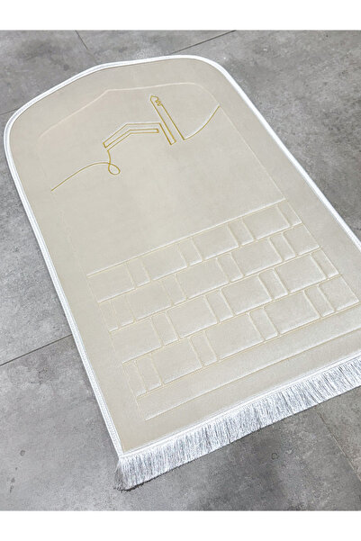 AYHANHOME Minimal Kaaba Patterned Orthopedic Knee Pain-Free Sponge Gift Dowry Purse Fringed Bag Prayer Rug