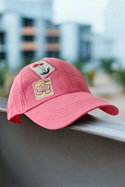 Minigimin Cicileri My Little One's Cicileri (4-8 Years) Flower Embroidered Girl's Cap Hat - Pink