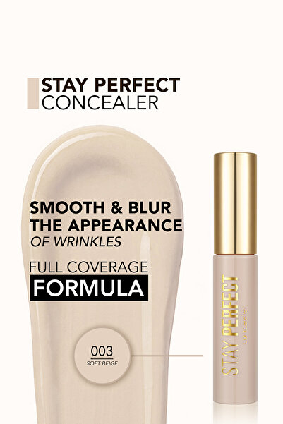 Flormar Natural Finish Concealer (COOL BOTTON) - Stay Perfect Concealer - 003 Soft Beige -8682536085489