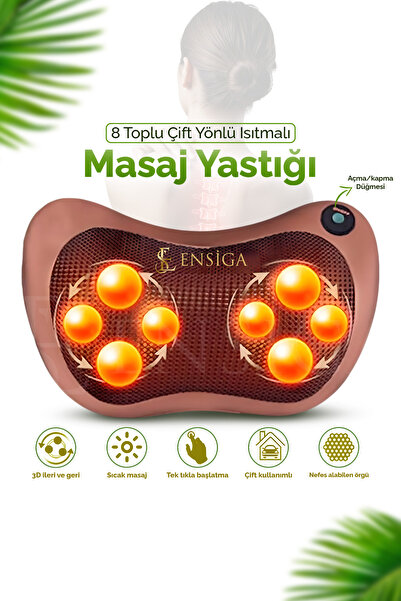EN SİGA 8 Toplu Çift Yönlü Isıtmalı Masaj Yastığı Ayak Bel Boyun Sırt Vücut O...