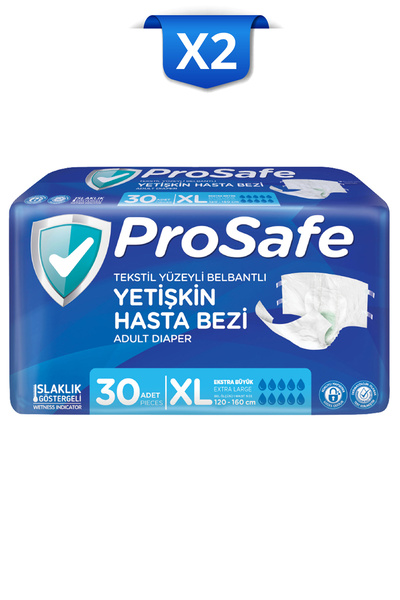 PROSAFE Adult Patient Diapers - Xlarge 30Pcs, Waistband X2