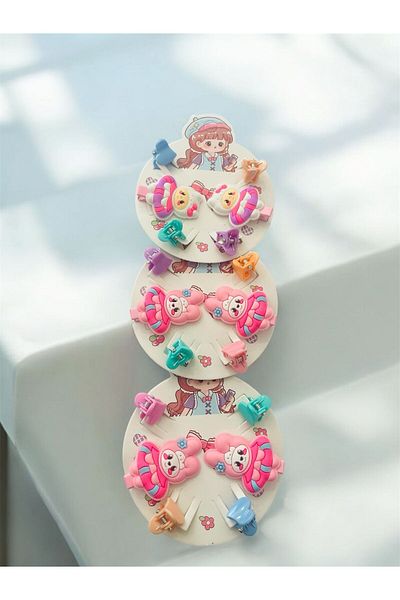 Shoebuo Children's Buckle Set of 3 Gifts Cute Figured Girls Mixed Color