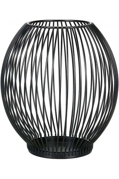 ENCOFT поставка за свещ, метална, черна, 15,5 x 14 x 9 см