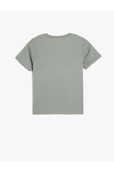 Koton Slogan Printed Crew Neck Short Sleeve Cotton T-Shirt