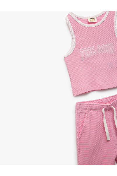 Koton Pamuklu Bisiklet Yaka Askılı Atlet ve Eşofman Altı 2'li Set