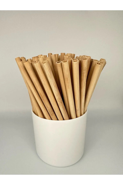 yuandong 100% Natural Bamboo Straw 20 cm 25 Pieces, Natural Straw