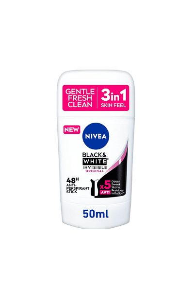 NIVEA مزيل عرق ستك بلاك وايت نسائي من نيفيا 50 مل