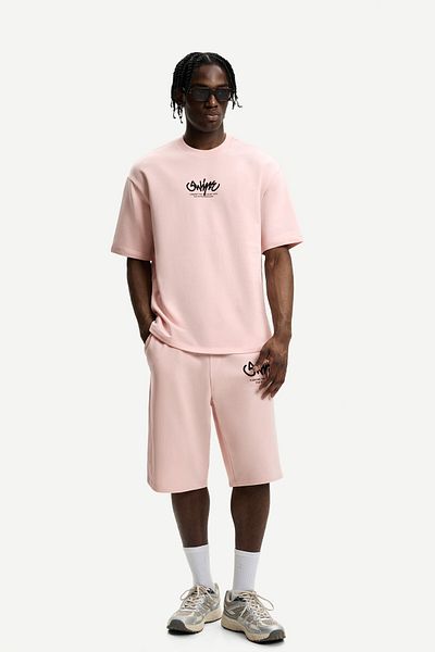 Bershka Plush Bermuda shorts with print