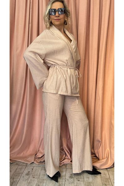 Hotfashion Shawl Collar Kimono Suit