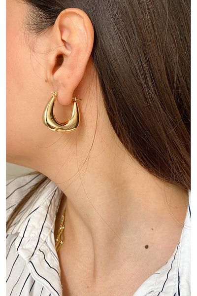 Sacha Accessories Geometric Gold Hoop Earrings