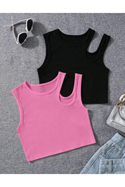 Pupa 2 Pieces Women's Asymmetrical Cut Crop Blouse