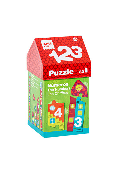Apli Kids Puzzle 123, 30 piese, Apli,cifre 1-9, +3 ani, in cutie casuta