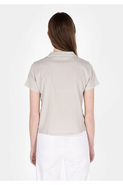 Colin's Slim Fit Polo Neck Checked Women's Green Short Sleeve T-Shirt