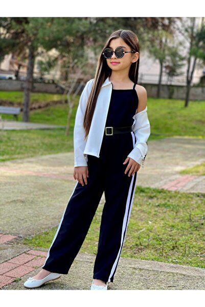 Ysferbutik Girl's Jumpsuit Jacket Belt Full Mold