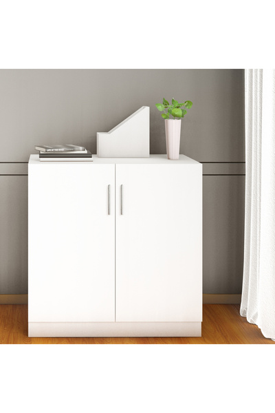 Mahmayi Medium Height Cabinet with 2 Shelves - Soft Closing Hinge Home Office Furniture for Storage