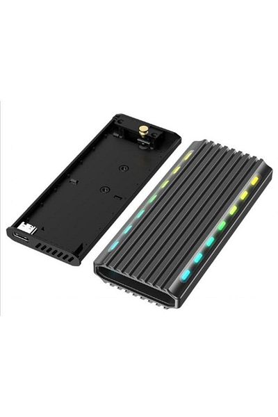 Gembird Rack extern GEMBIRD, pct. SSD, M.2, M.2, interfata PC USB 3.1, retroiluminare LED RGB, aluminiu (Argintiu)