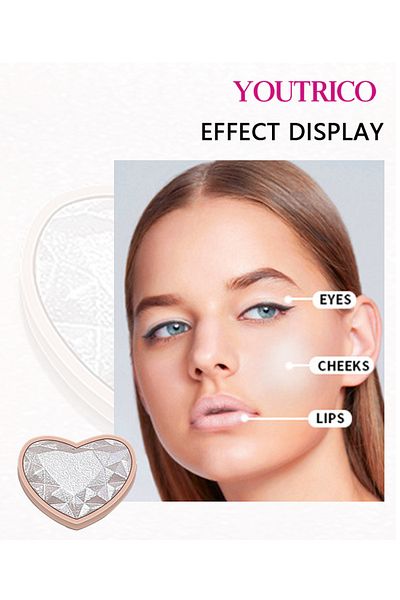 Youtrico Blush&eyeshadow&body Highlights,bicolor Fine Flash,shiny Eyeshadow,01