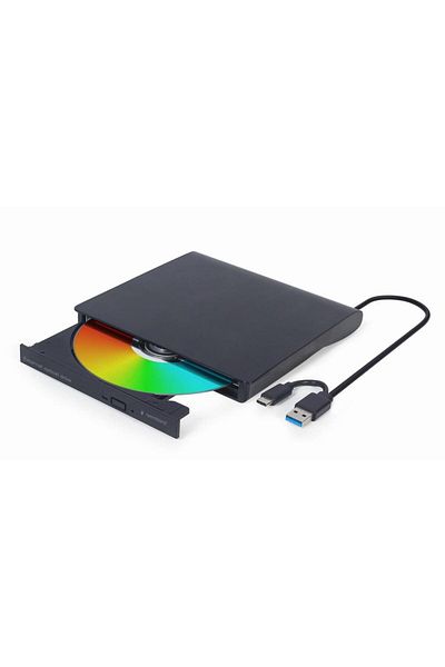 Gembird Scriitor/cititor DVD extern cu USB-C/USB-A, Gembird DVD-USB-03, Negru